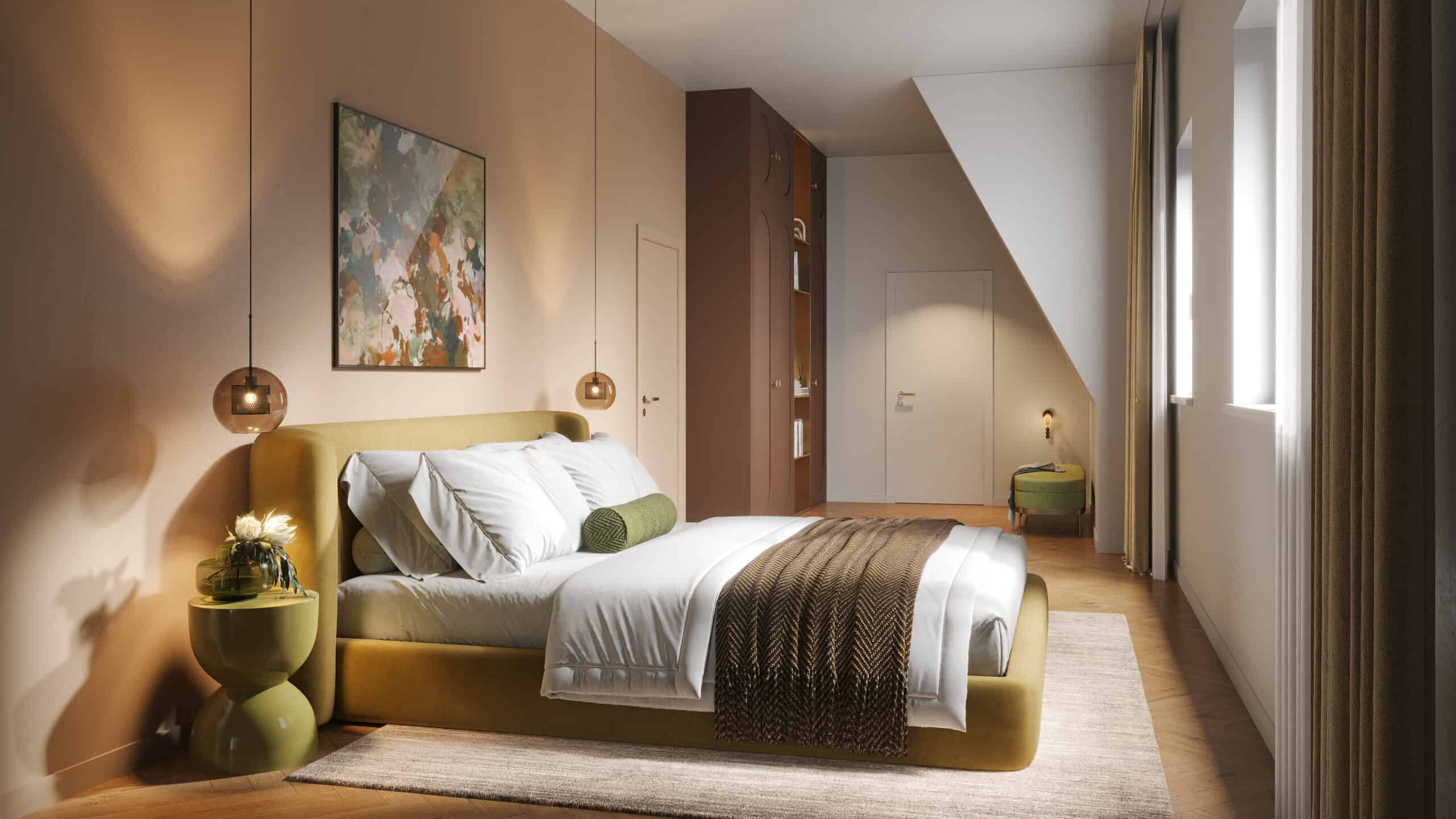 Eigentumswohnungen-kaufen-Berlinum-Schlafzimmer-beige_Penthouse