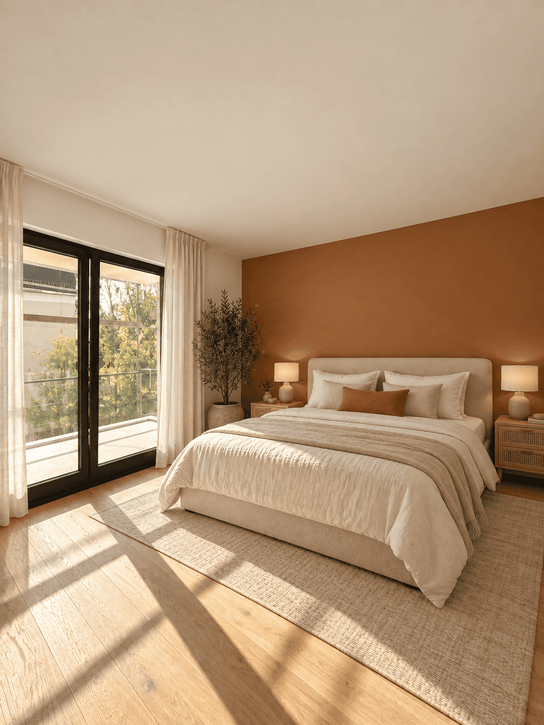 Schlafzimmer möbliert (KI Visualisierung)